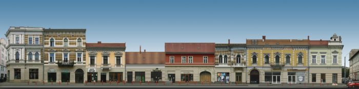 Propunere (3) pentru refațadizarea clădirilor de pe Str. Regele Ferdinand – culoare unitară la parter și schimbarea culorilor la etajele superioare